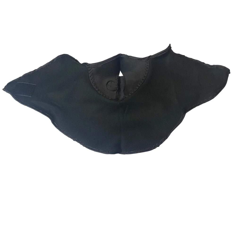 Black Neoprene Face Mask Neck Warmer With Button Closure For Winter Sports Ski M